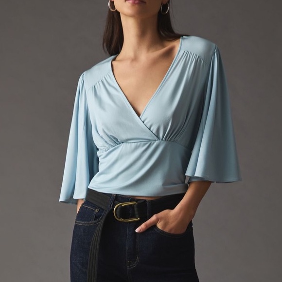 Draped V-Neck Top by Anthropologie - Picture 3 of 12